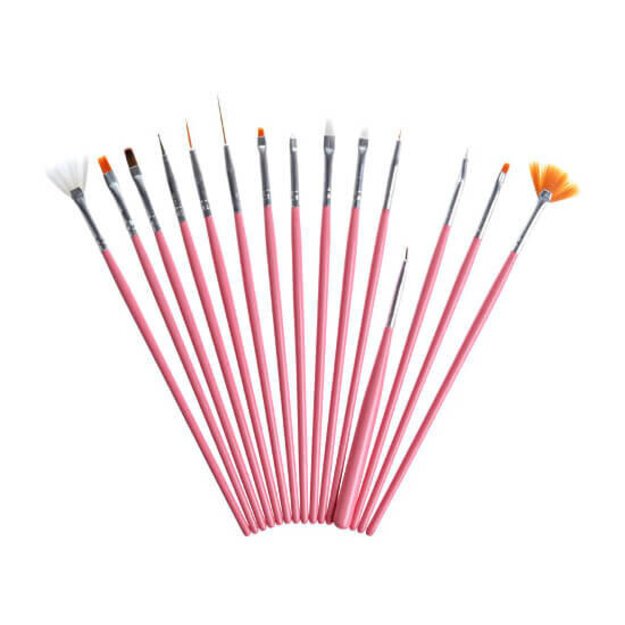 Manikiūro šepetėlių rinkinys Eko 15 vnt Manikiūro šepetėlių rinkinys Eko 15 vnt